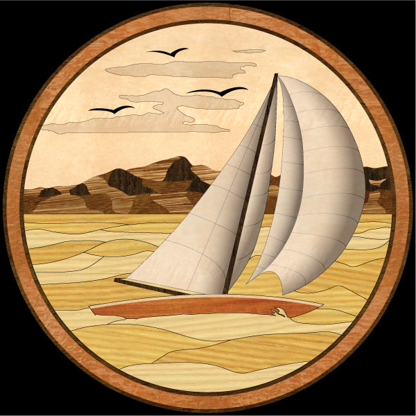 Bay Sailing, 3D all wood construction